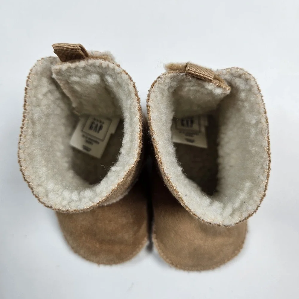 Baby Gap Shearling Brown‎ Boots Shoes Sherpa Lined Brown 0-3 Months Infant NEW